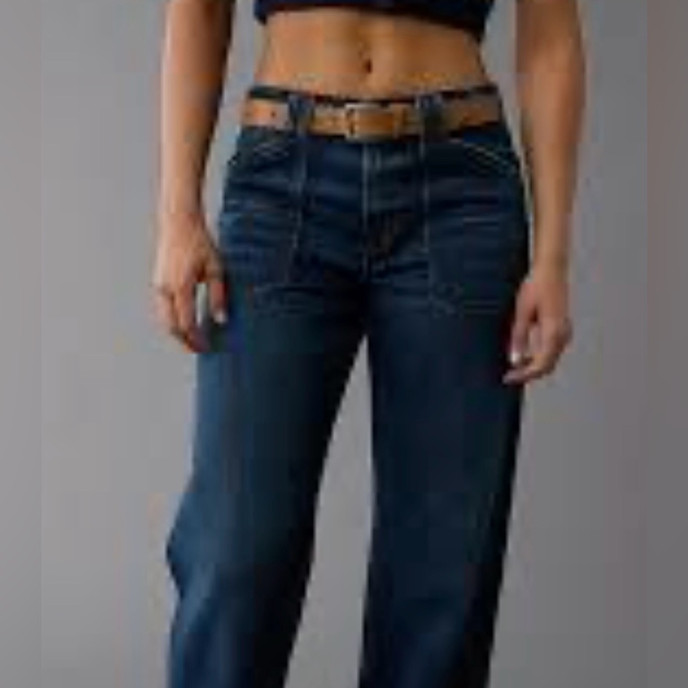 American Eagle NWT Stovepipe Dark Wash Denim Jeans SZ 18 R - Picture 2 of 11